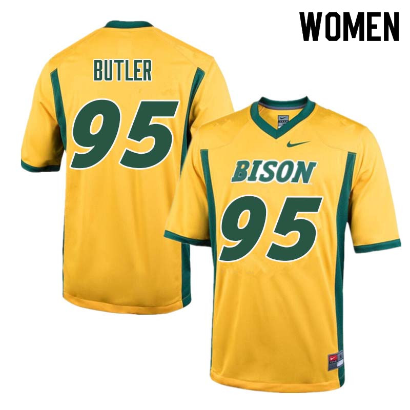 Women #95 Caleb Butler North Dakota State Bison College Football Jerseys Sale-Yellow - Click Image to Close